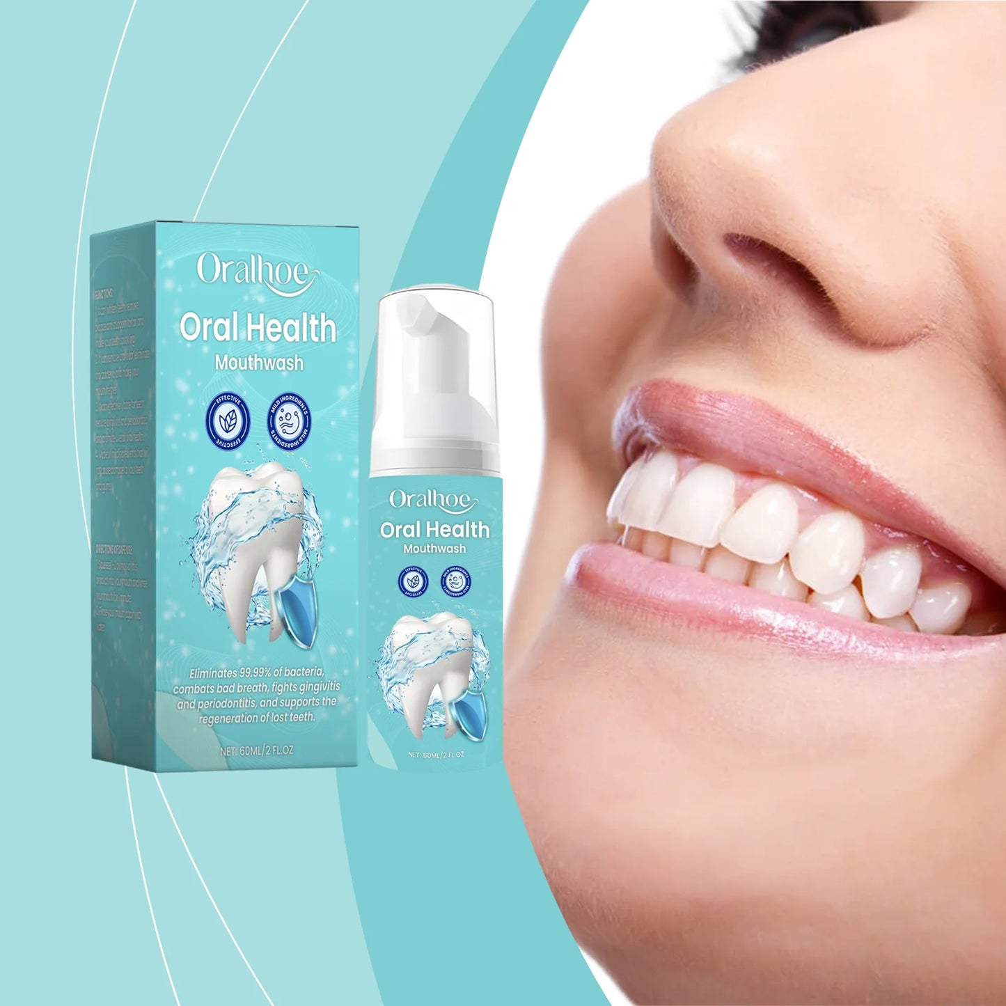 OralHoe Teeth Cleaning Mousse – Whitens, Fresh Breath, Removes Yellow Stains