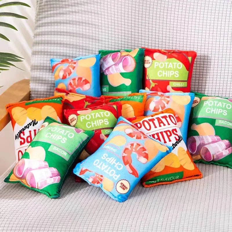 Realistic Potato Chips Plush Chew Toys for Dogs & Cats
