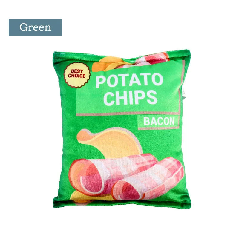 Realistic Potato Chips Plush Chew Toys for Dogs & Cats