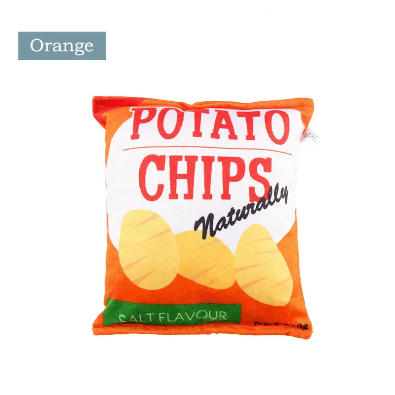 Realistic Potato Chips Plush Chew Toys for Dogs & Cats