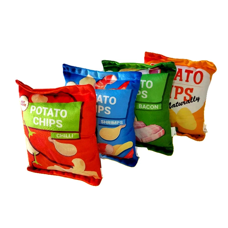 Realistic Potato Chips Plush Chew Toys for Dogs & Cats