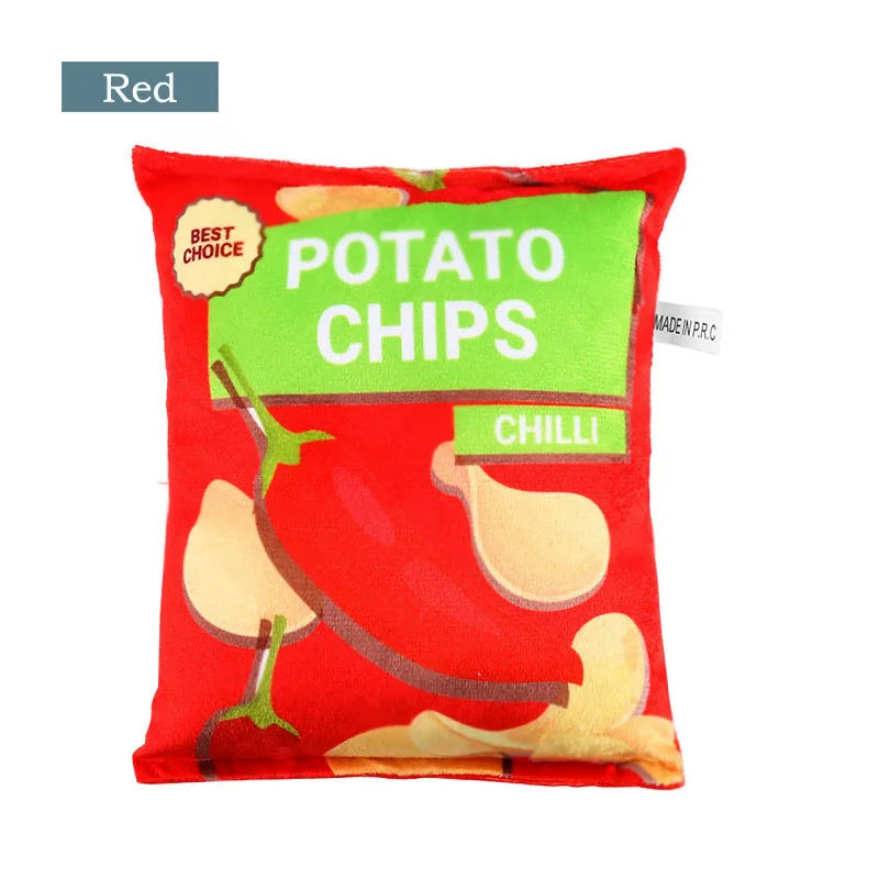 Realistic Potato Chips Plush Chew Toys for Dogs & Cats